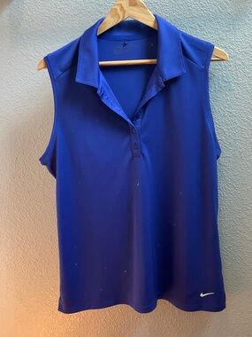 Nike Women’s Sleeveless Polo Tank Top - Blue